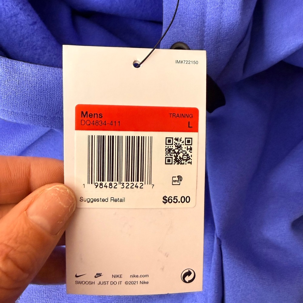 Nike Therma-FIT Mens Training Hoodie Blue Pullover DQ4834-411 Large NEW - Picture 6 of 10